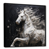 Minimalism Black and white Galloping Horse - Horse Home Decor Art