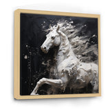 Minimalism Black and white Galloping Horse - Horse Home Decor Art