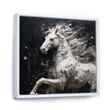 Minimalism Black and white Galloping Horse - Horse Home Decor Art