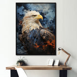 Blue and Black Abstract Eagle - Eagle Canvas Wall Art