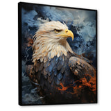 Blue and Black Abstract Eagle - Eagle Canvas Wall Art