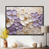 Purple And White Minimalism Violets - Floral Canvas Wall Art