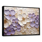 Purple And White Minimalism Violets - Floral Canvas Wall Art