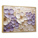 Purple And White Minimalism Violets - Floral Canvas Wall Art