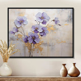 Purple And Gold Adorned Violets Meadow I - Floral Canvas Wall Art