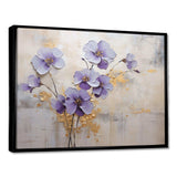 Purple And Gold Adorned Violets Meadow I - Floral Canvas Wall Art