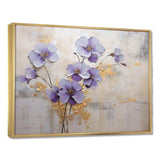 Purple And Gold Adorned Violets Meadow I - Floral Canvas Wall Art