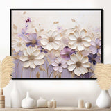 Beige And Purple Adorned Violets I - Floral Canvas Wall Art