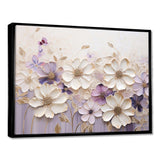 Beige And Purple Adorned Violets I - Floral Canvas Wall Art