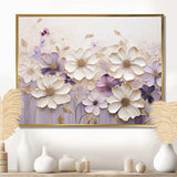 Beige And Purple Adorned Violets I - Floral Canvas Wall Art