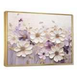 Beige And Purple Adorned Violets I - Floral Canvas Wall Art