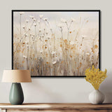 beige Wildflowers Floral Fantasy - Floral Canvas Wall Art