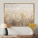 beige Wildflowers Floral Fantasy - Floral Canvas Wall Art