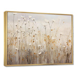 beige Wildflowers Floral Fantasy - Floral Canvas Wall Art