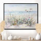 Wildflowers on the beach - Floral Canvas Wall Art