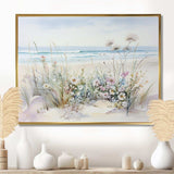 Wildflowers on the beach - Floral Canvas Wall Art