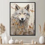 minimalism Beige Wolf expression - Beige Wolf Wall Art