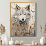 minimalism Beige Wolf expression - Beige Wolf Wall Art