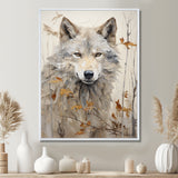 minimalism Beige Wolf expression - Beige Wolf Wall Art