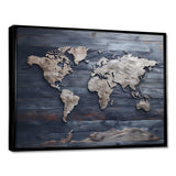 Rustic Routes world map - Map Canvas Wall Art