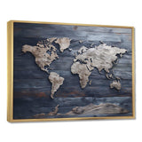 Rustic Routes world map - Map Canvas Wall Art