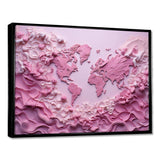 pink Whimsical Waters world map - Map Canvas Wall Art