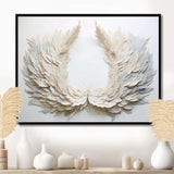 black and white feather Wreath - Floral Canvas Wall Art