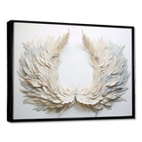 black and white feather Wreath - Floral Canvas Wall Art