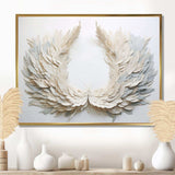 black and white feather Wreath - Floral Canvas Wall Art