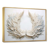 black and white feather Wreath - Floral Canvas Wall Art