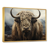 Monochrome Yak Grazing Scene - Yaks Wall Decor