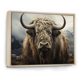 Monochrome Yak Grazing Scene - Yaks Wall Decor