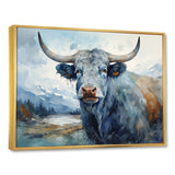 blue and grey yak painting - Yaks Wall Art Prints