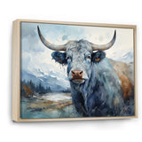 blue and grey yak painting - Yaks Wall Art Prints