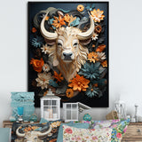 Cubist Herd yak sketch - Beige Yaks Wall Art