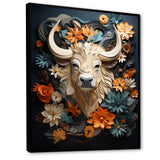 Cubist Herd yak sketch - Beige Yaks Wall Art