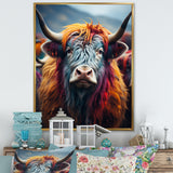 Colorful fur yak portrait - Yaks Large Canvas Wall Art