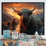 Expressionist Yaks horizon - Yaks Home Decor Art