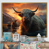Expressionist Yaks horizon - Yaks Home Decor Art