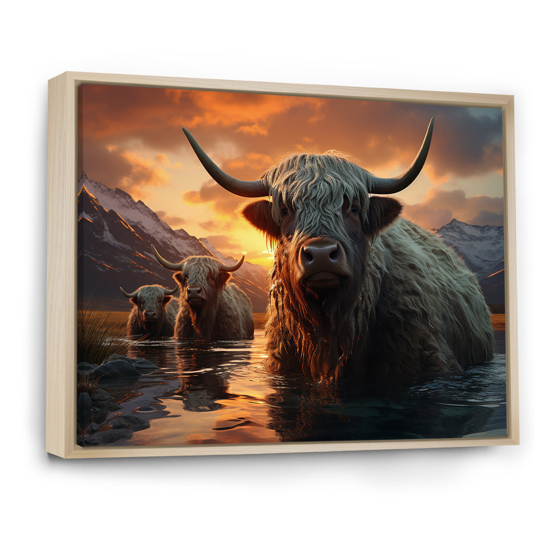 Expressionist Yaks horizon - Yaks Home Decor Art