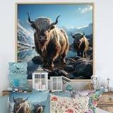 enchanted yaks portrait in winter - Yaks Canvas Wall Art