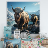 enchanted yaks portrait in winter - Yaks Canvas Wall Art