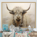 minimalism beige Yak painting - Yaks Wall Decor