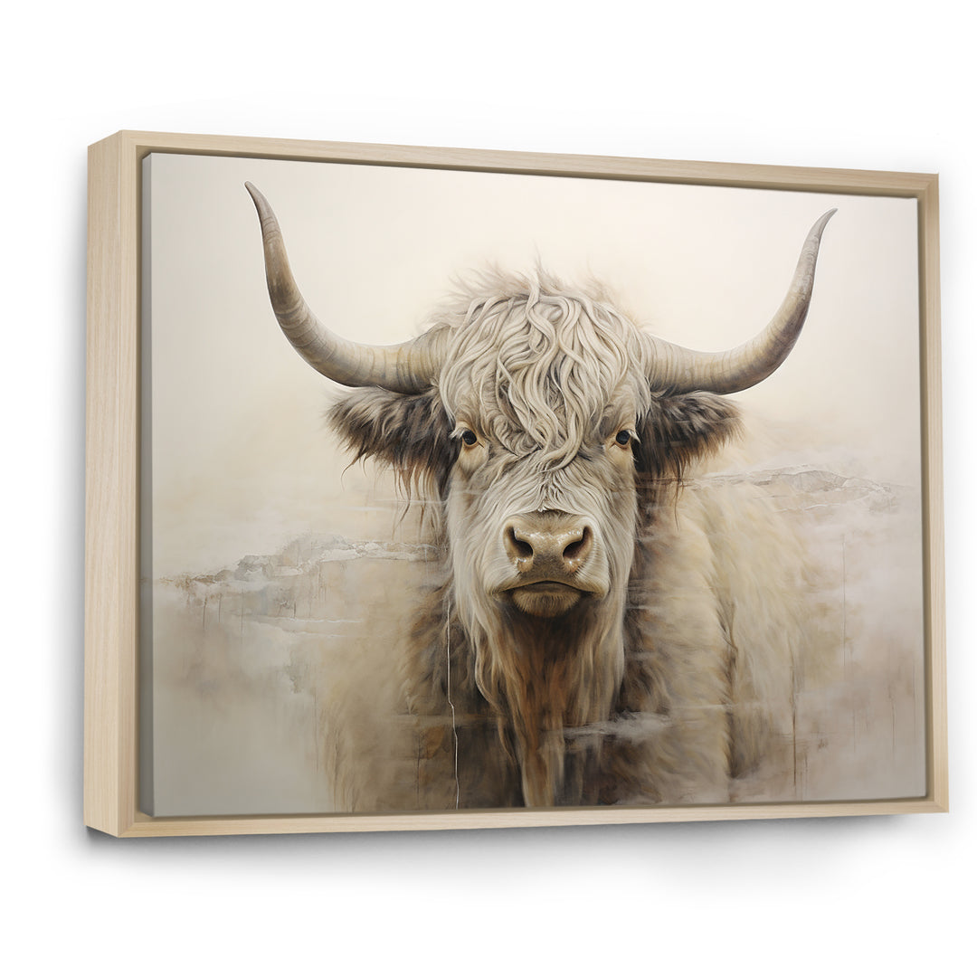 minimalism beige Yak painting - Yaks Wall Decor