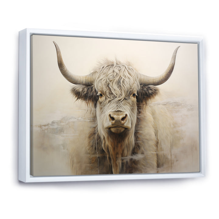 minimalism beige Yak painting - Yaks Wall Decor