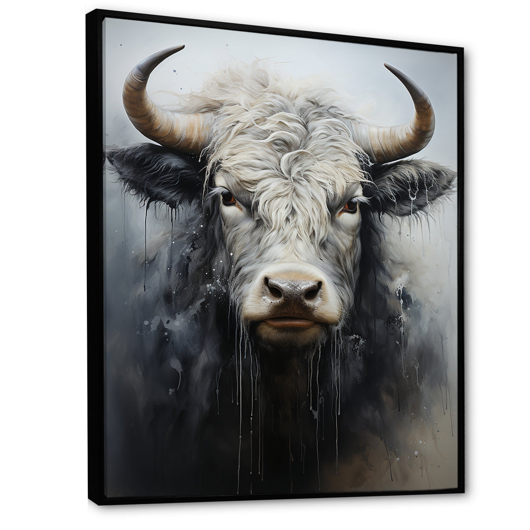 minimalism black and white Yak painting - Yaks Wall Art Prints