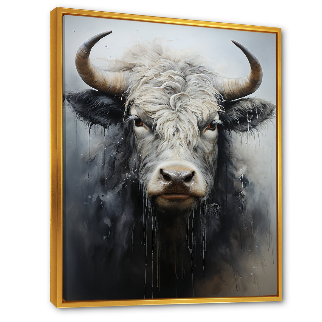 minimalism black and white Yak painting - Yaks Wall Art Prints