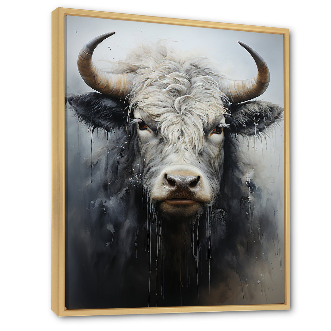 minimalism black and white Yak painting - Yaks Wall Art Prints