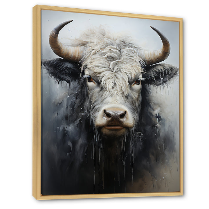 minimalism black and white Yak painting - Yaks Wall Art Prints