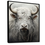 minimalism grey Yak painting - Black Yaks Wall Art